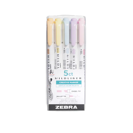 Zebra Mildliner Highlighter Gentle Set