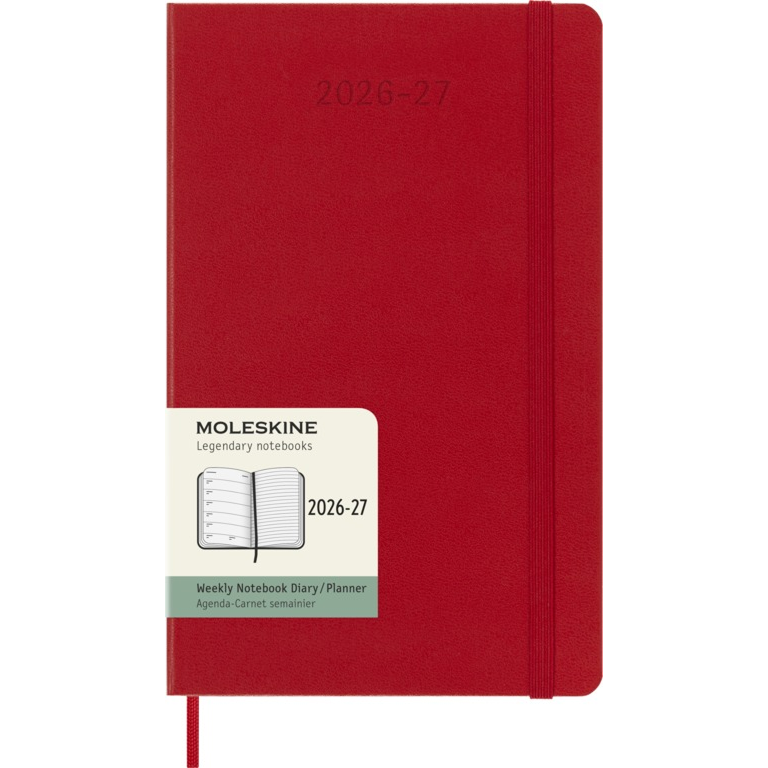 Moleskine Wochen-Notizkalender Large 18 Monate 2026-27 Hardcover Scharlachrot