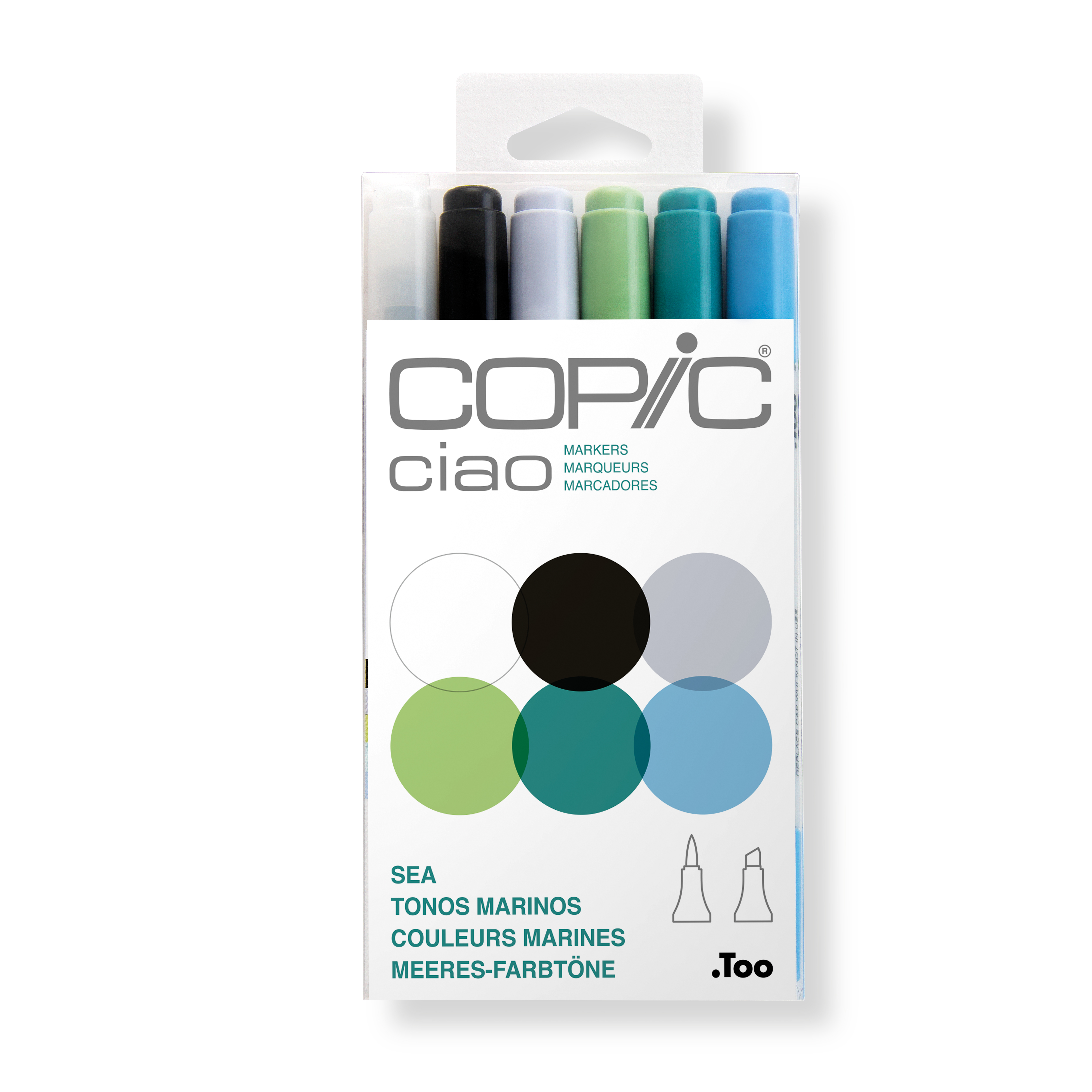 Copic Ciao Set Sea enthält 6 Copic Ciao