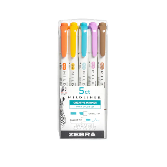 Zebra Mildliner Highlighter Warm Set