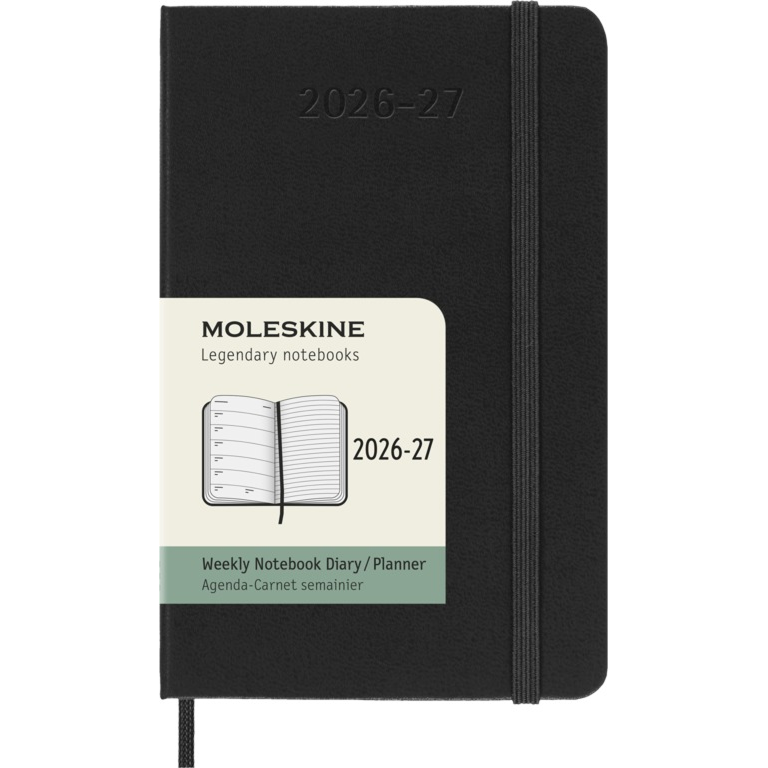 Moleskine Wochen-Notizkalender Pocket 18 Monate 2026-27 Hardcover Schwarz