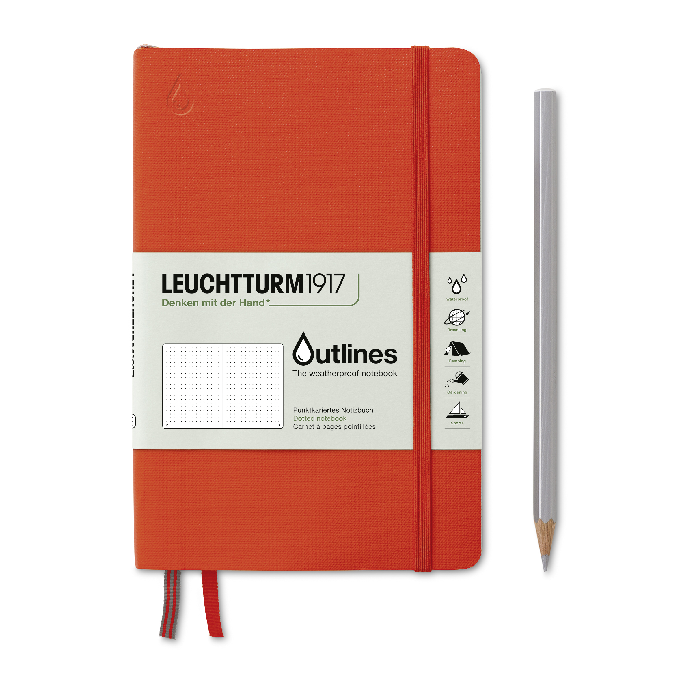Leuchtturm Notizbuch Outlines Paperback (B6+) Signal Orange