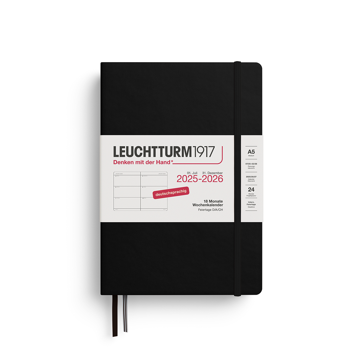 Leuchtturm Wochenkalender Medium (A5) 2026 18 Monate Deutsch