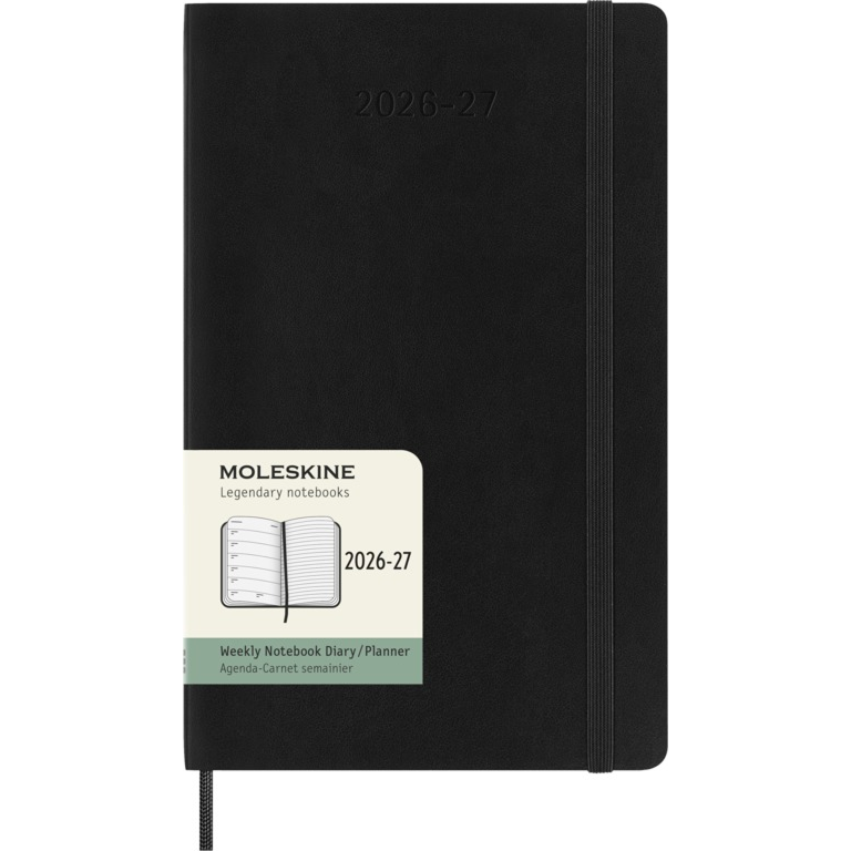 Moleskine Wochen-Notizkalender Large 18 Monate 2026-27 Softcover Schwarz