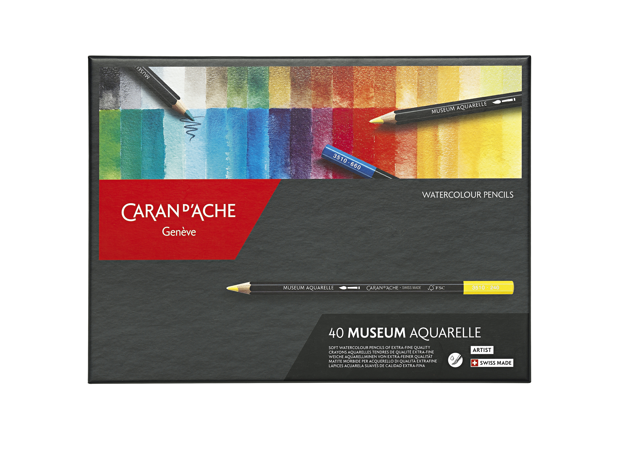 Caran d'Ache Museum Aquarelle 40er Set Kartonschachtel mit 40 Farben Caran d'Ache Museum Aquarelle 40er Set Kartonschachtel mit 40 Farben