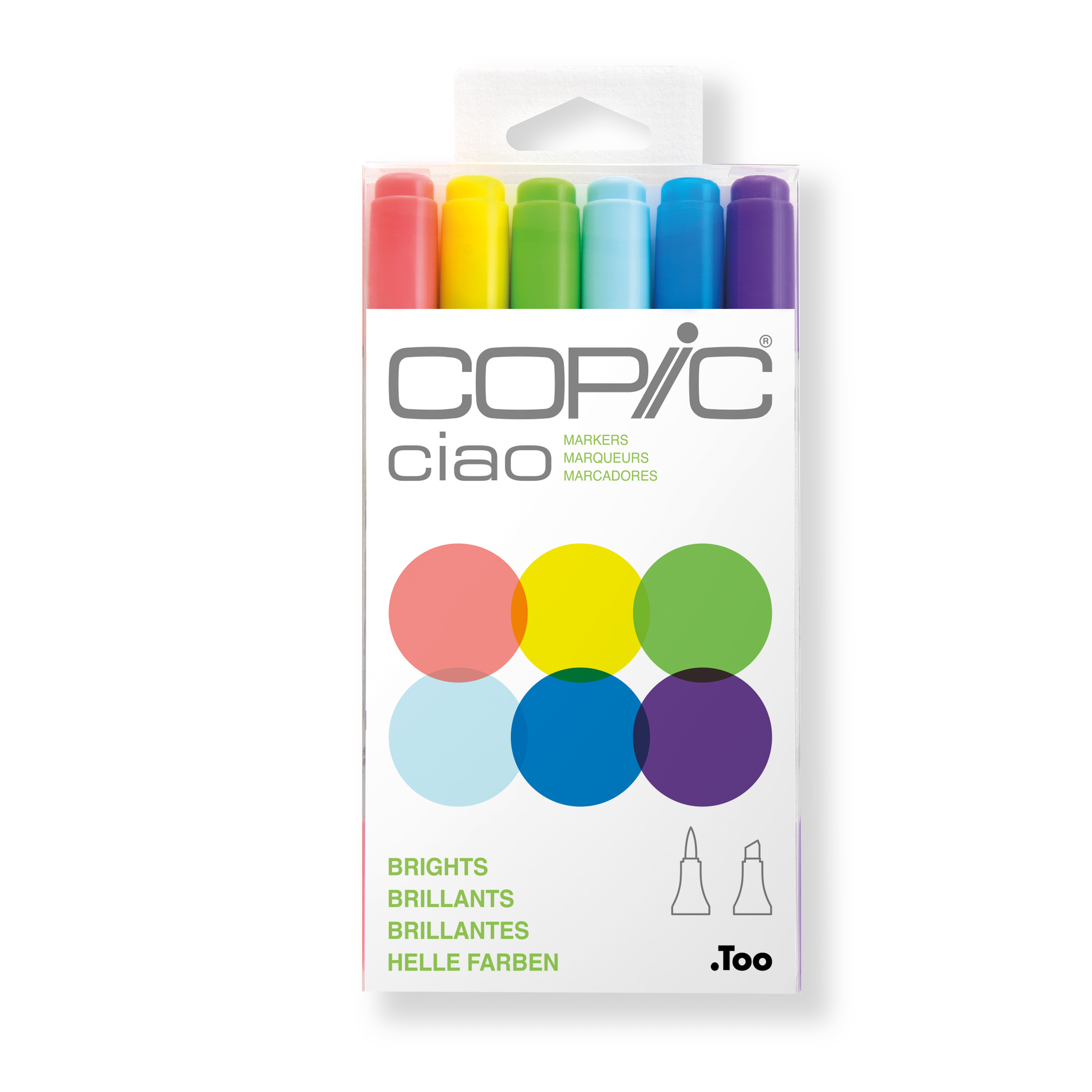 Copic Ciao Set Brights enthält 6 Copic Ciao