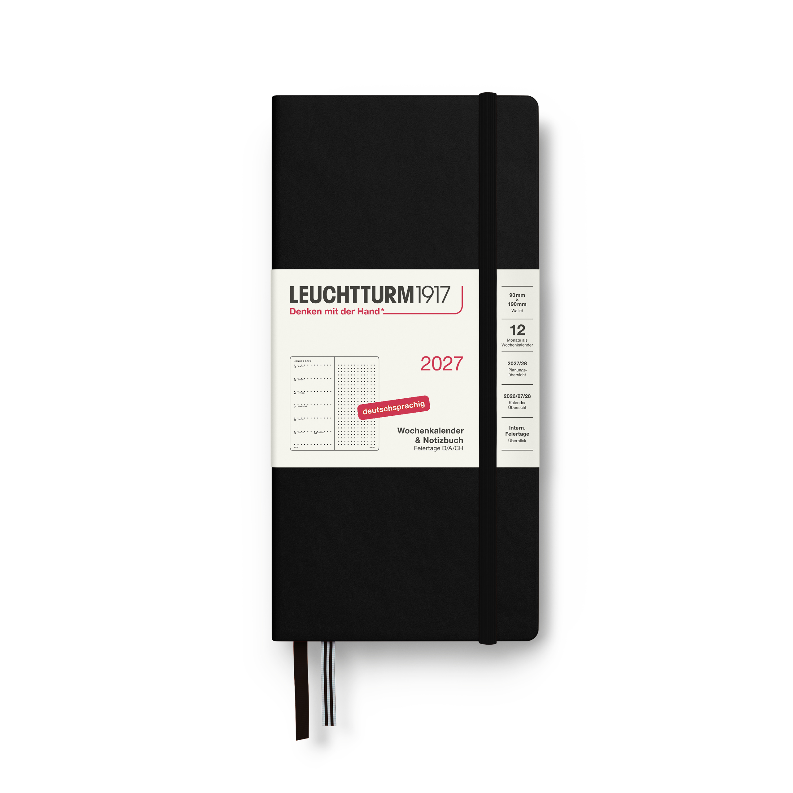 Leuchtturm Wochen- & Notizkalender Dotted Wallet (B6+ x A6) 2027 