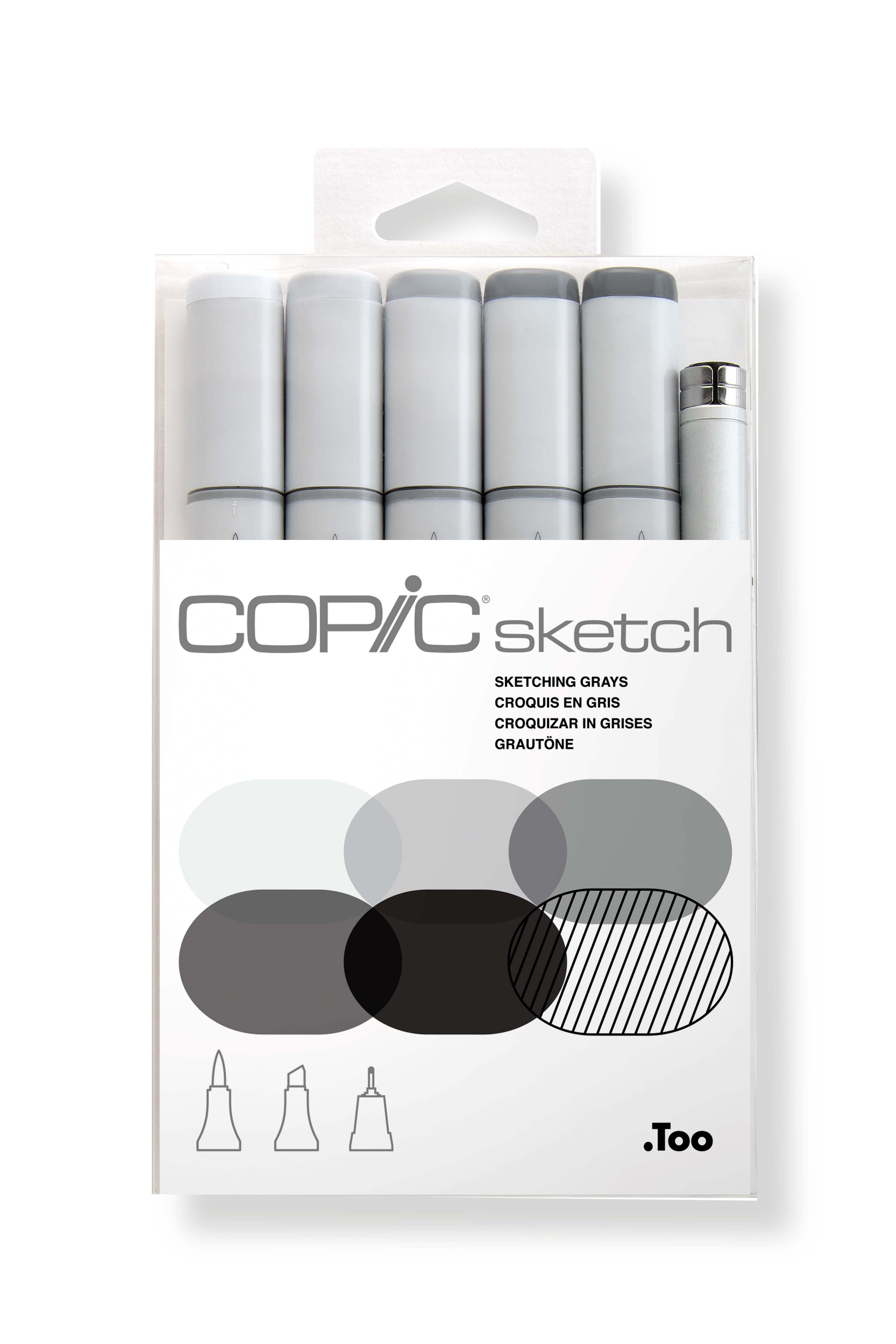 Copic Sketch Set Sketching Grays enthält 6 Copic Sketch