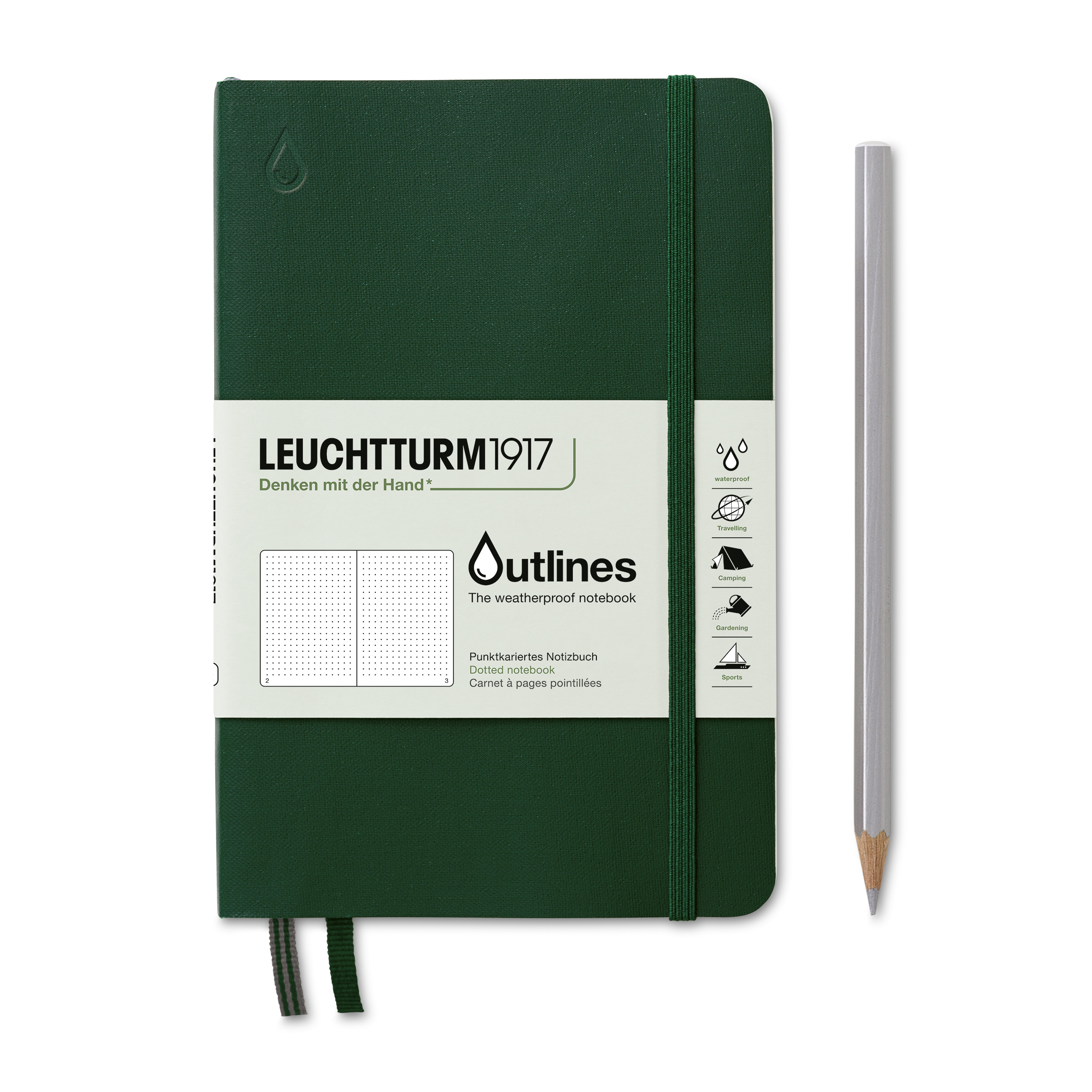 Leuchtturm Notizbuch Outlines Paperback (B6+) Walden Green