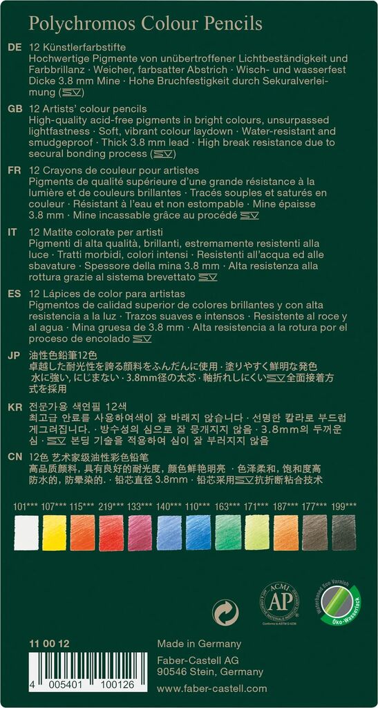 Faber-Castell Polychromos Farbstift 12er Metalletui 