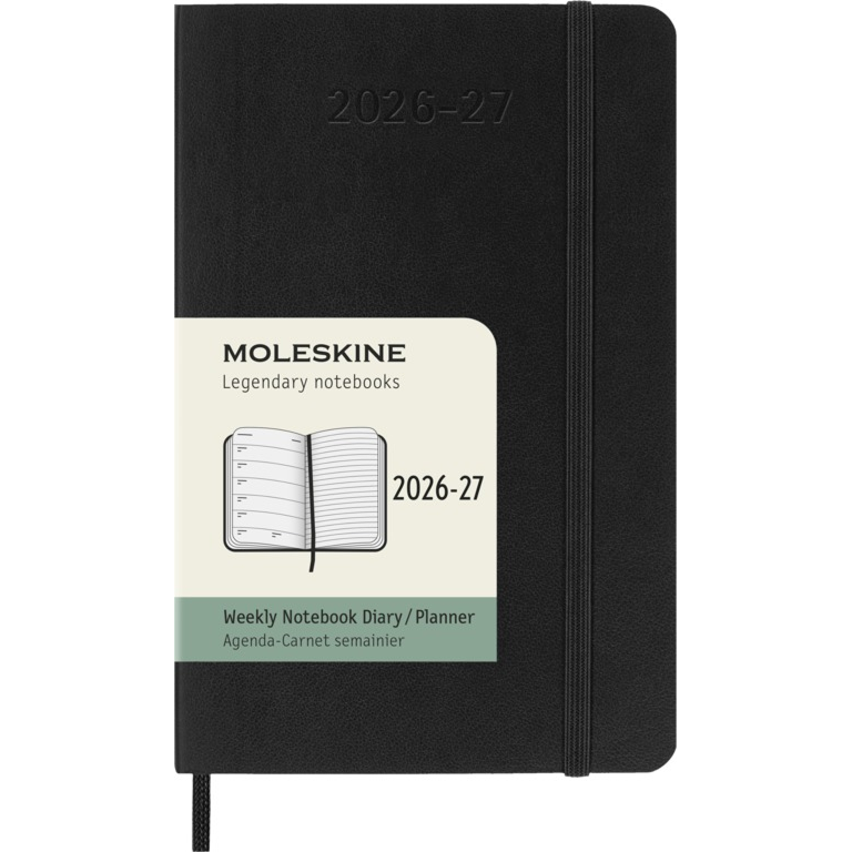 Moleskine Wochen-Notizkalender Pocket 18 Monate 2026-27 Softcover Schwarz