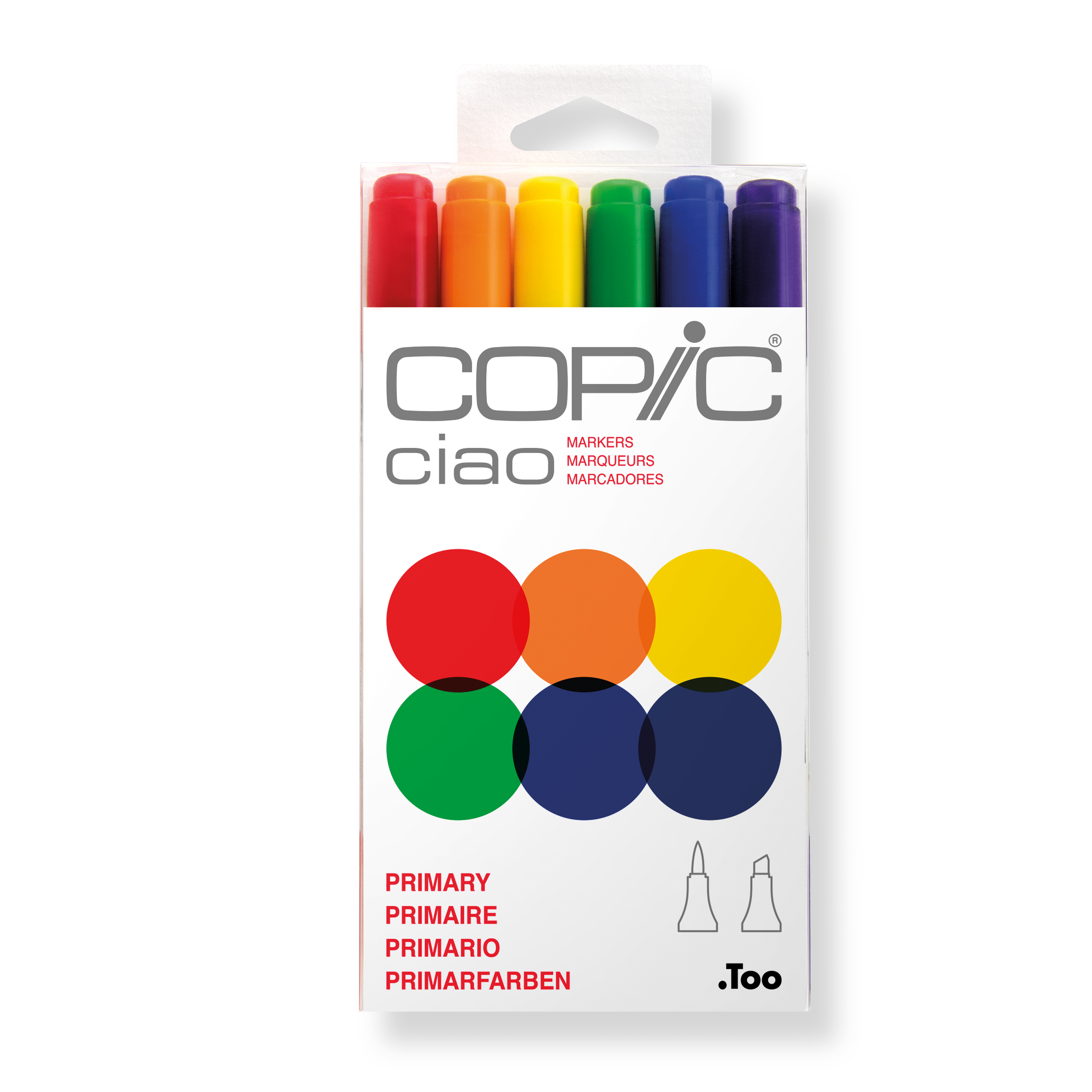 Copic Ciao Set Primary enthält 6 Copic Ciao