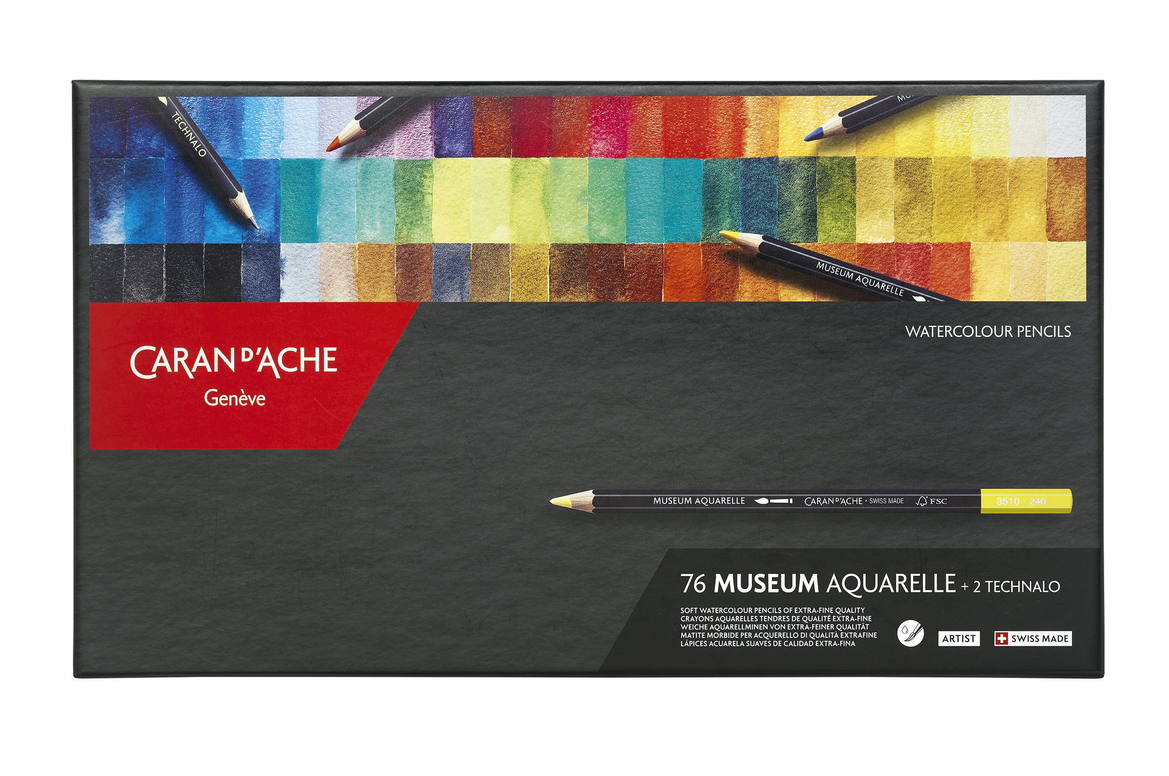 Caran d'Ache Museum Aquarelle 76er Set Kartonschachtel mit 76 Farben + 2 Technalo (3B/6B) Caran d'Ache Museum Aquarelle 76er Set Kartonschachtel mit 76 Farben + 2 Technalo (3B/6B)