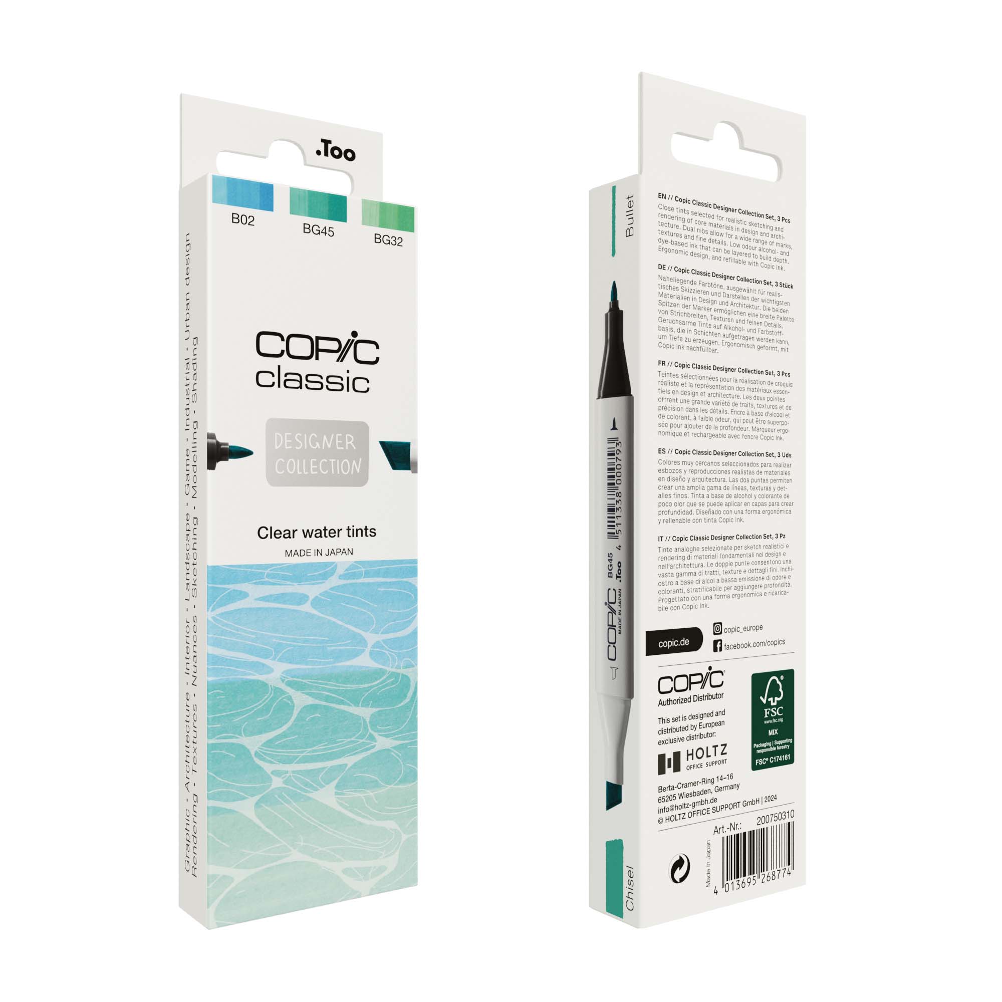 Copic Classic Designer Collection Set Clear Water Tints