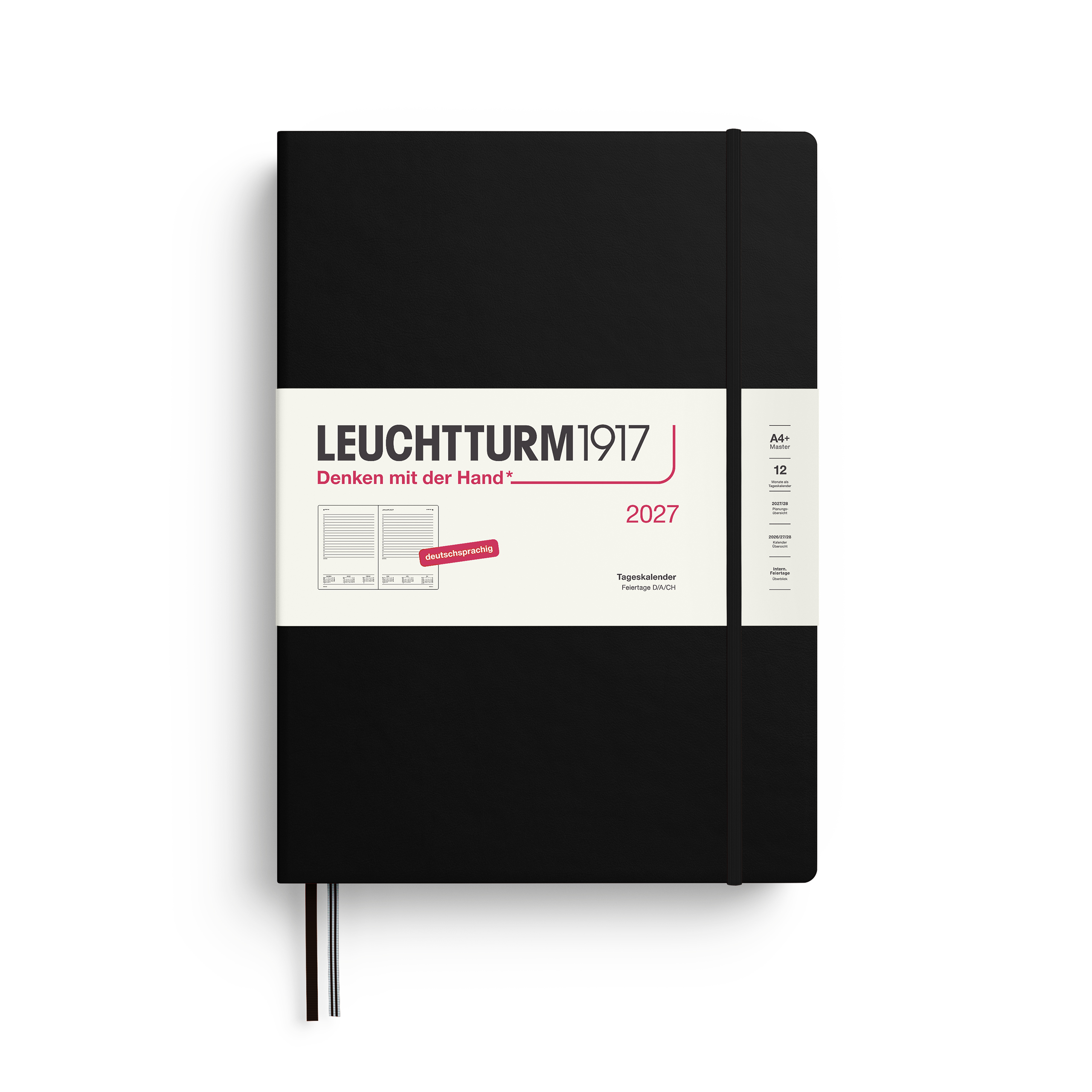 Leuchtturm Tageskalender Master (A4+) 2027 Schwarz